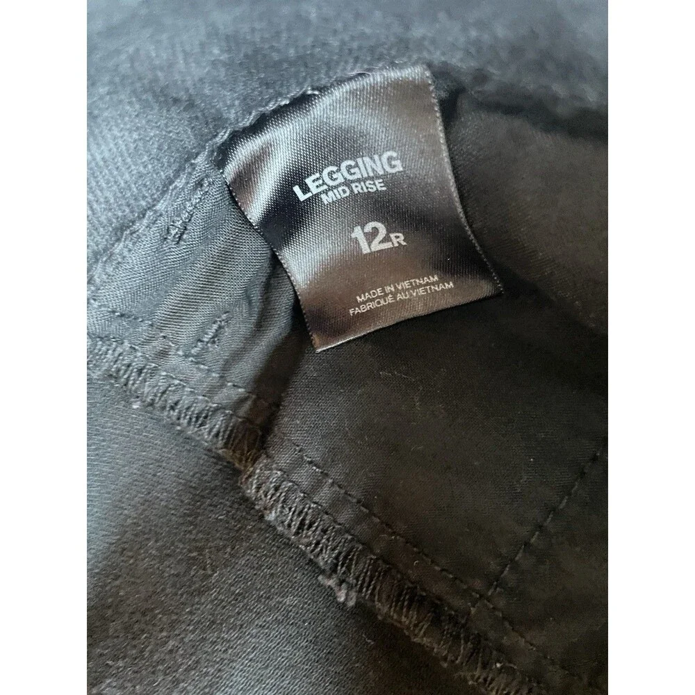 Express Women’s Black Jeans Size 12 Mid Rise Legging Distressed Stretch